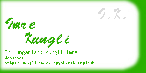 imre kungli business card